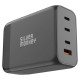 Silver Monkey SMA155 200W GaN charger 3xUSB-C PD USB-A QC 3.0 with detachable power cable - black