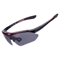 Rockbros 10001 polarizing cycling glasses - black and red