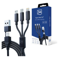 3Mk Protection 3mk Hyper Cable 3in1 USB-A - USB-C / USB-C - micro USB - Lightning 1.5m - black