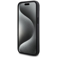 Dkny Leather Checkered Mono Pattern & Printed Stripes Case for iPhone 15/14/13 - Black