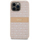 Dkny Leather Mono Stripe & Metal Logo case for iPhone 14 Pro Max - pink