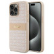 Dkny Leather Mono Stripe & Metal Logo case for iPhone 15 Pro Max - pink