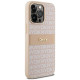 Dkny Leather Mono Stripe & Metal Logo case for iPhone 15 Pro Max - pink