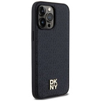 Dkny Leather Pattern Metal Logo MagSafe case for iPhone 13 Pro Max - black