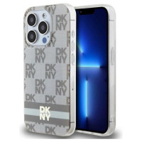 Dkny IML Checkered Mono Pattern & Printed Stripes MagSafe case for iPhone 14 Pro Max - beige