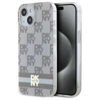 Dkny IML Checkered Mono Pattern & Printed Stripes MagSafe case for iPhone 15 / 14 / 13 - beige