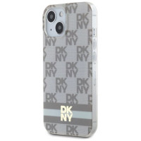 Dkny IML Checkered Mono Pattern & Printed Stripes MagSafe case for iPhone 15 / 14 / 13 - beige