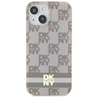 Dkny IML Checkered Mono Pattern & Printed Stripes MagSafe case for iPhone 15 / 14 / 13 - beige