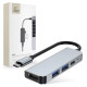 Tech-Protect HUB Tech-Protect V2 4in1 USB-C - USB-A 3.0 / USB-A 2.0 / USB-C / HDMI - gray