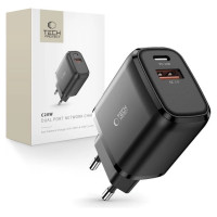 Tech-Protect C20W Charger USB-C PD 20W / USB-A QC 3.0 - Black
