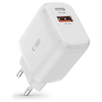 Tech-Protect C20W charger USB-C PD 20W / USB-A QC 3.0 - white