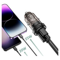 Tech-Protect CC45W Car Charger USB-C PD 45W / USB-A QC 3.0 - Black