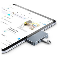 Tech-Protect HUB Tech-Protect V6 4in1 USB-C - USB-A 3.0 / USB-C PD100W / HDMI / mini jack 3.5mm - gray