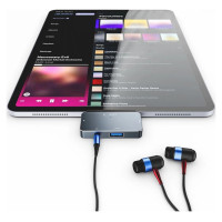 Tech-Protect HUB Tech-Protect V6 4in1 USB-C - USB-A 3.0 / USB-C PD100W / HDMI / mini jack 3.5mm - gray
