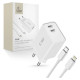 Tech-Protect C35W 2x USB-C PD 35W Wall Charger with USB-C / Lightning Cable - White