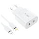 Tech-Protect C20W 2x USB-C PD 20W charger with USB-C / USB-C cable - white