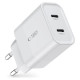 Tech-Protect C20W charger 2x USB-C PD 20W - white