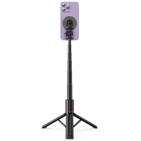 Tech-Protect L06S Bluetooth magnetic selfie stick with MagSafe, remote control, tripod up to 82cm and 360 head - black