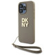 Dkny Wrist Strap Stock Logo case for iPhone 15 Pro - beige
