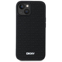 Dkny 3D Rubber Repeat Pattern case for iPhone 15 Plus - black