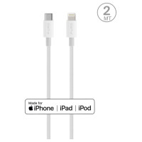 Puro Elektrik Puro Plain Cable for Apple with MFI USB-C - Lightning 2.0 2.4A 2m - White