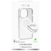 Puro Cover in PC+TPU+TPE with integrated magnets "LITE MAG PRO" for iPhone 15 Pro, white color