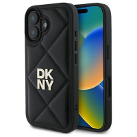 Dkny Quilted Stack Logo iPhone 16 Case - Black