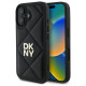 Dkny Quilted Stack Logo iPhone 16 Case - Black