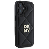Dkny Quilted Stack Logo iPhone 16 Case - Black