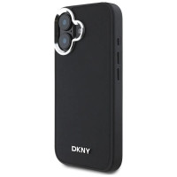 Dkny Plain Silver Logo MagSafe iPhone 16 Case - Black
