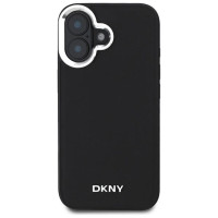 Dkny Plain Silver Logo MagSafe iPhone 16 Case - Black