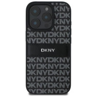 Dkny Texture Pattern Tonal Stripe iPhone 16 Pro Case - Black