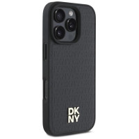 Dkny Repeat Pattern Stack Logo MagSafe iPhone 16 Pro Case - Black