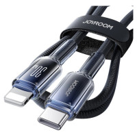 Joyroom S-A42 Crystal-Clear Series 30W USB-C - Lightning cable 1.2m - black