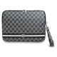 Dkny Sleeve Checkered Pattern Printed Stripes 16" Laptop Case - Black