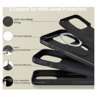 Tech-Protect Silicone MagSafe Case for iPhone 16 Pro Max - Black
