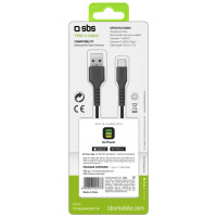 SBS TECABLEMICROC15K USB-A - USB-C Cable 1.5m - Black