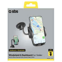 SBS TE0UCH20W Smartphone Holder for 6.8" on Glass - Black