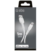 SBS TECABLEUSBIP589W USB-A - Lightning Cable - White