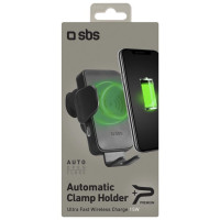 SBS TESUPWIR15WAUT smartphone holder with wireless charger for air vent - black