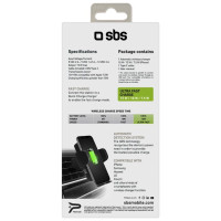 SBS TESUPWIR15WAUT smartphone holder with wireless charger for air vent - black