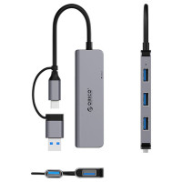 Orico YSA5-U3 USB-A/USB-C Hub Docking Station 3x USB-A 2.0 + 1x USB-A 3.0 - Gray