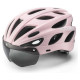 Rockbros Bike Helmet with Visor, Detachable UV Goggles, Detachable Visor, Unisex - Pink