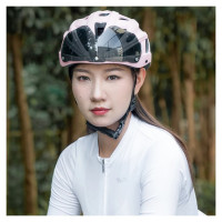 Rockbros Bike Helmet with Visor, Detachable UV Goggles, Detachable Visor, Unisex - Pink