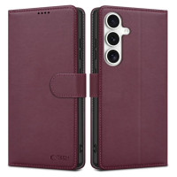Tech-Protect Wallet Case for Samsung Galaxy S25 - Burgundy