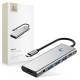 Tech-Protect HB04 HUB Adapter 9in1 USB-C + USB2.0 + USB3.0 + HDMI 4K 60Hz + SD / TF + PD100W + AV3.5 - gray