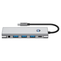 Tech-Protect HB04 HUB Adapter 9in1 USB-C + USB2.0 + USB3.0 + HDMI 4K 60Hz + SD / TF + PD100W + AV3.5 - gray