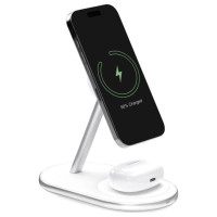 Puro 2in1 Puro Mag Station Wireless Charging Station for Phone and Headphones - White