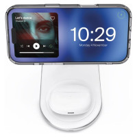 Puro 2in1 Puro Mag Station Wireless Charging Station for Phone and Headphones - White