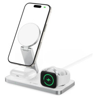 Tech-Protect QI15W-A47 MagSafe 3in1 Inductive Charger + USB-C Cable - White